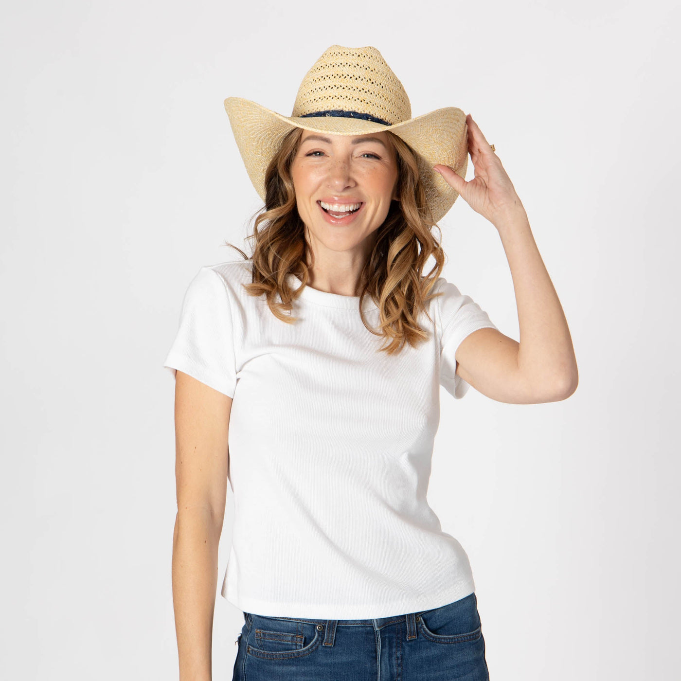 Annie - Woven Toyo Straw Cowboy with Wire Brim-COWBOY-San Diego Hat Company