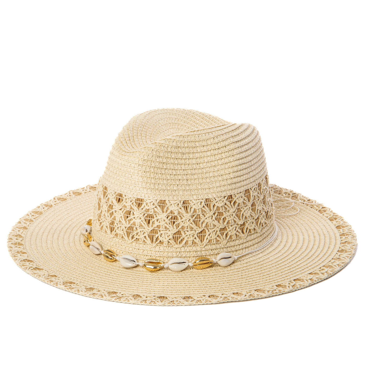 Blanca - Ultrabraid Fedora with Seashell Trim-FEDORA-San Diego Hat Company