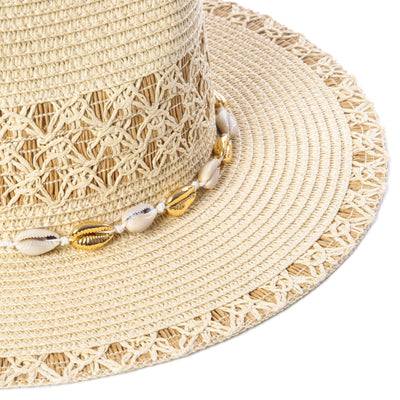 Blanca - Ultrabraid Fedora with Seashell Trim-FEDORA-San Diego Hat Company