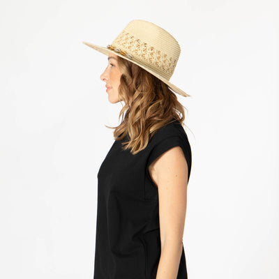 Blanca - Ultrabraid Fedora with Seashell Trim-FEDORA-San Diego Hat Company