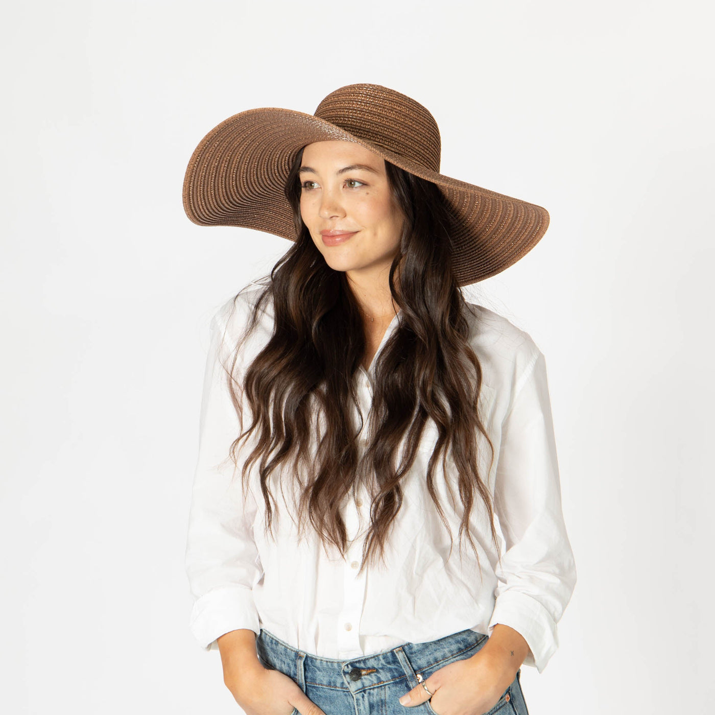 Wide Brim Floppy Sun Hat with Gold Lurex (UBL6836)-FLOPPY-San Diego Hat Company