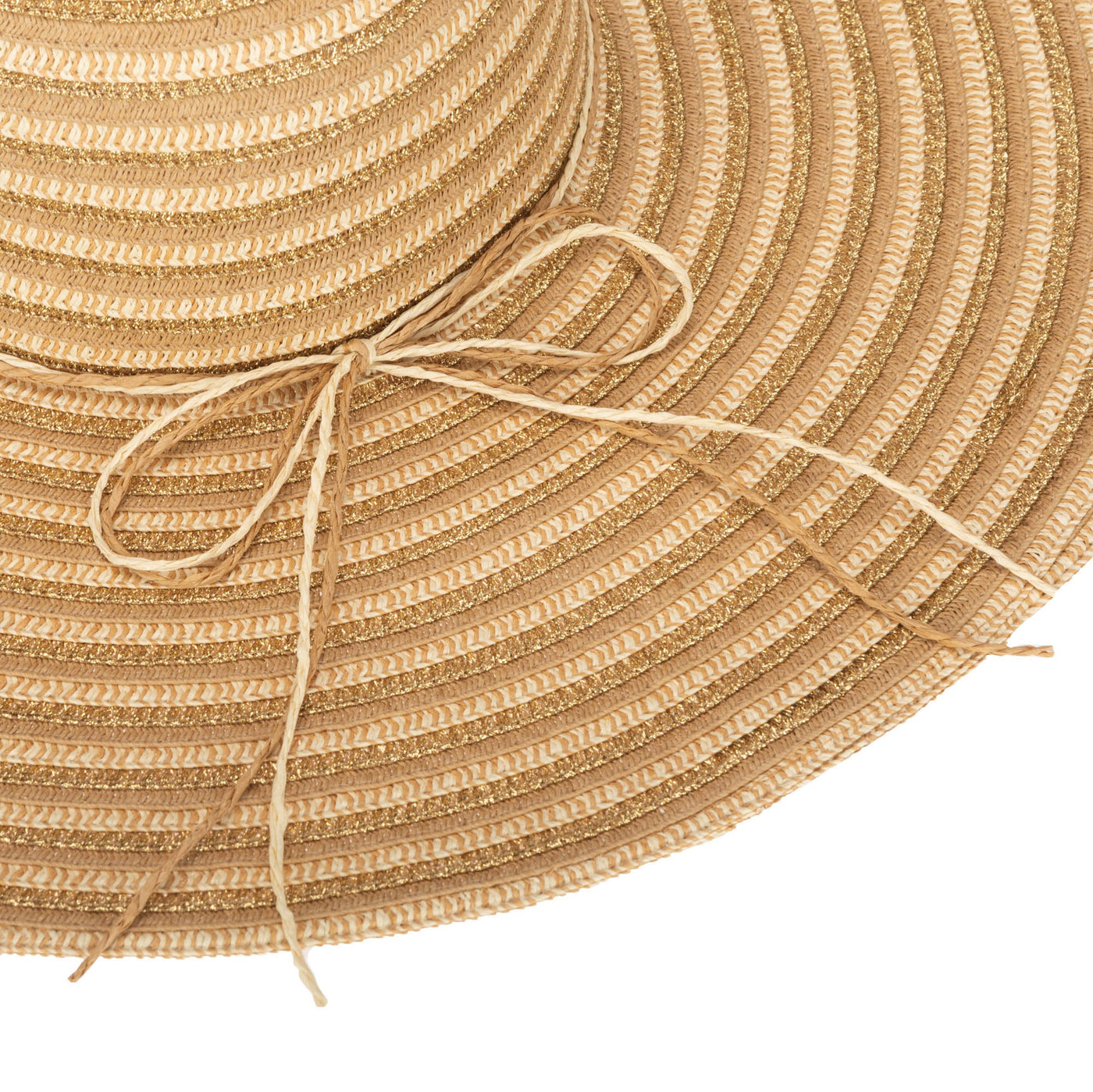 Wide Brim Floppy Sun Hat with Gold Lurex (UBL6836)-FLOPPY-San Diego Hat Company