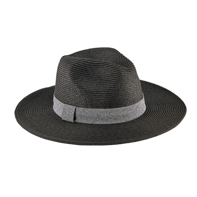 Out of Office - Ultrabraid Fedora With Chambray Band (UBM4457)-FEDORA-San Diego Hat Company