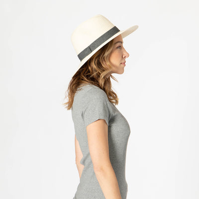 Out of Office - Ultrabraid Fedora With Chambray Band (UBM4457)-FEDORA-San Diego Hat Company