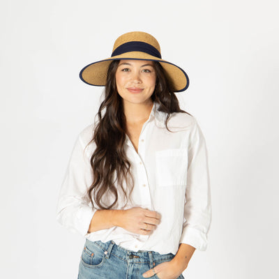 Brunch Date - Ultrabraid Face Saver With Chiffon Tie (UBM4480)-SUN BRIM-San Diego Hat Company