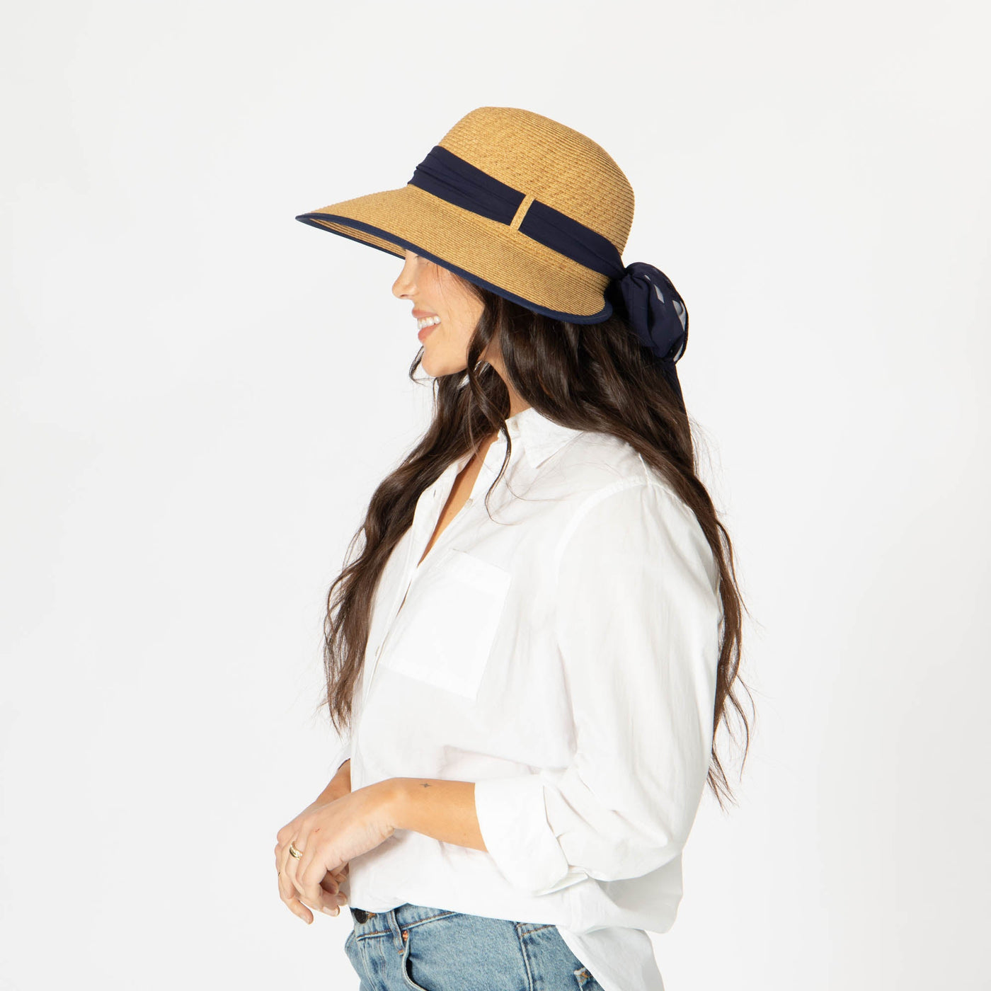 Brunch Date - Ultrabraid Face Saver With Chiffon Tie (UBM4480)-SUN BRIM-San Diego Hat Company