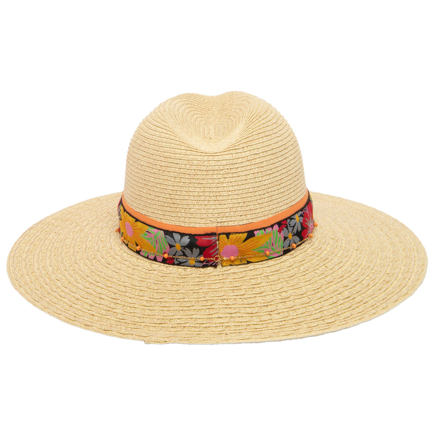 Flora - Mixed Ultrabraid Fedora with Floral Band-FEDORA-San Diego Hat Company