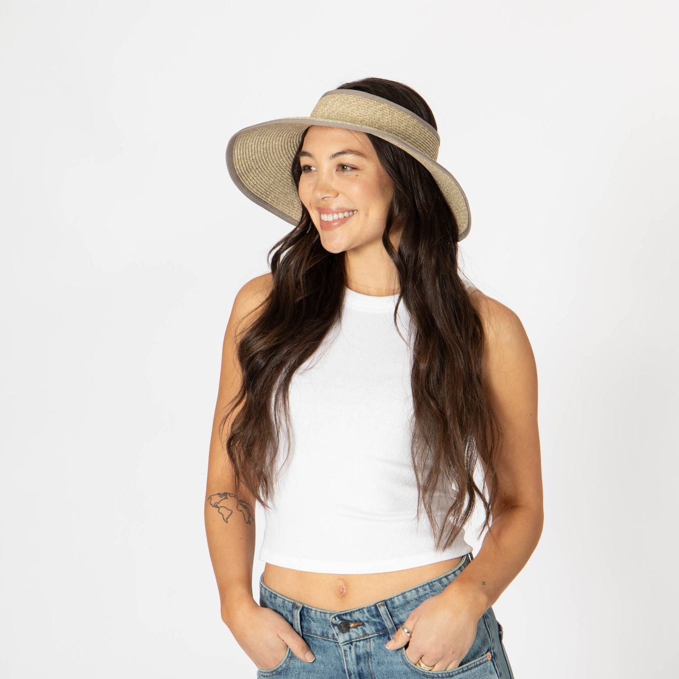 San Diego Hat Company's Signature Women's Ultrabraid Large Brim Visor-VISOR-San Diego Hat Company