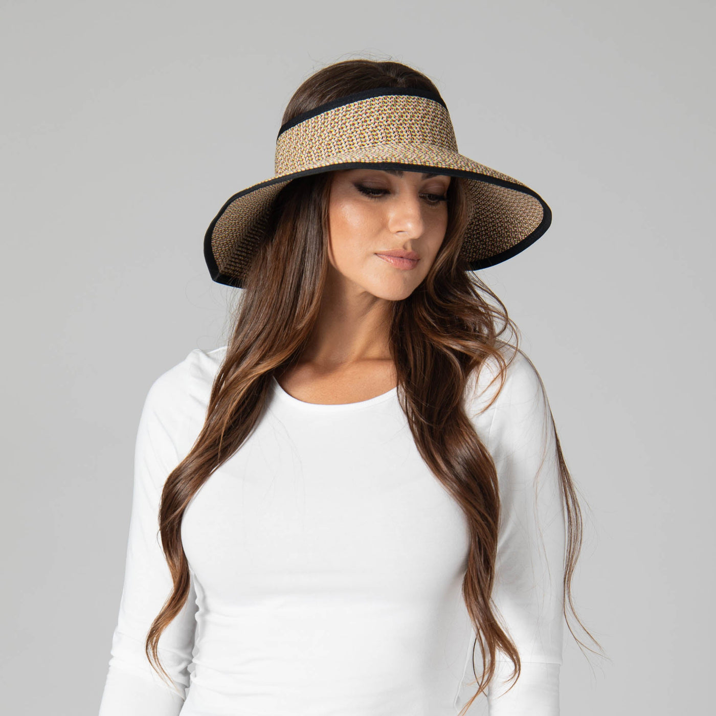 Buy JUANERJIE Women Roll Up Straw Sun Visor Hat, Wide Brim