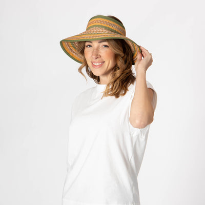 Women's Neutral Colored Ultrabraided Large Brim Packable Visor (UBV2004)-VISOR-San Diego Hat Company