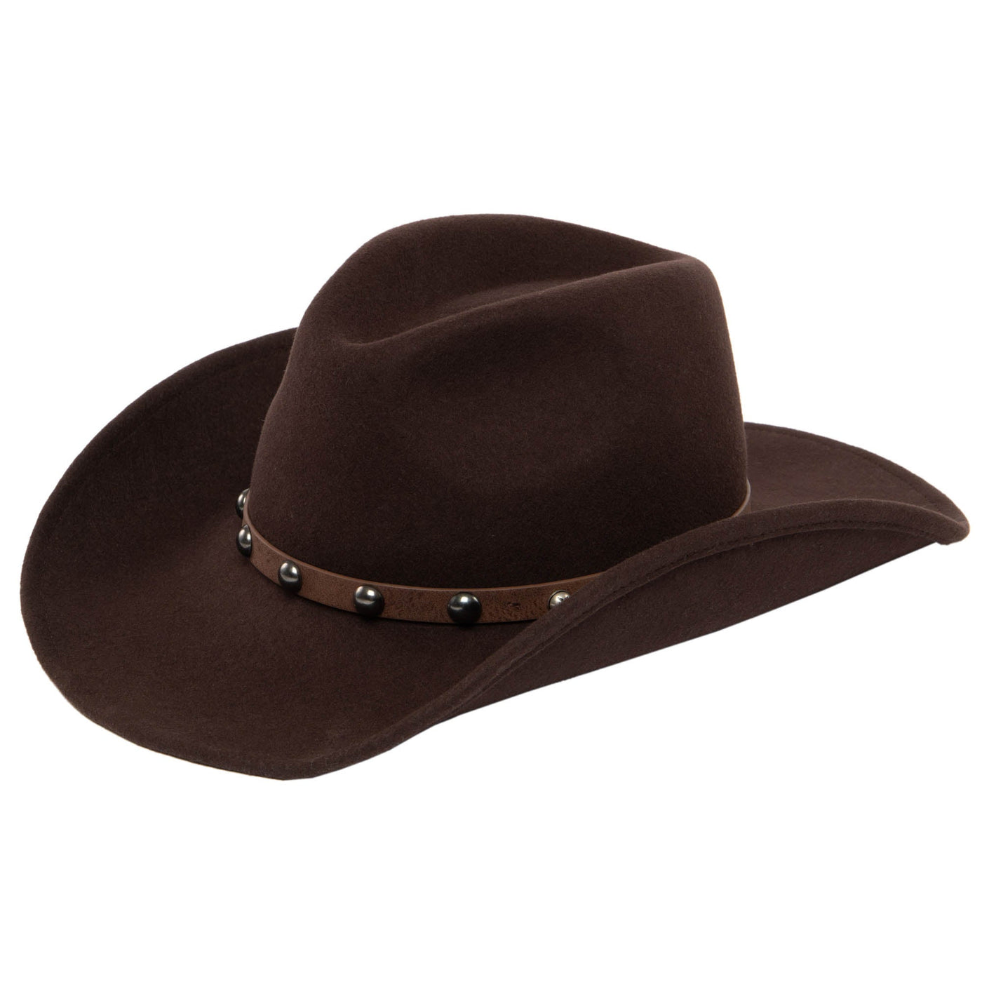 Wool Pinch Crown Cowboy with Leather Band by FRYE-COWBOY-San Diego Hat Company