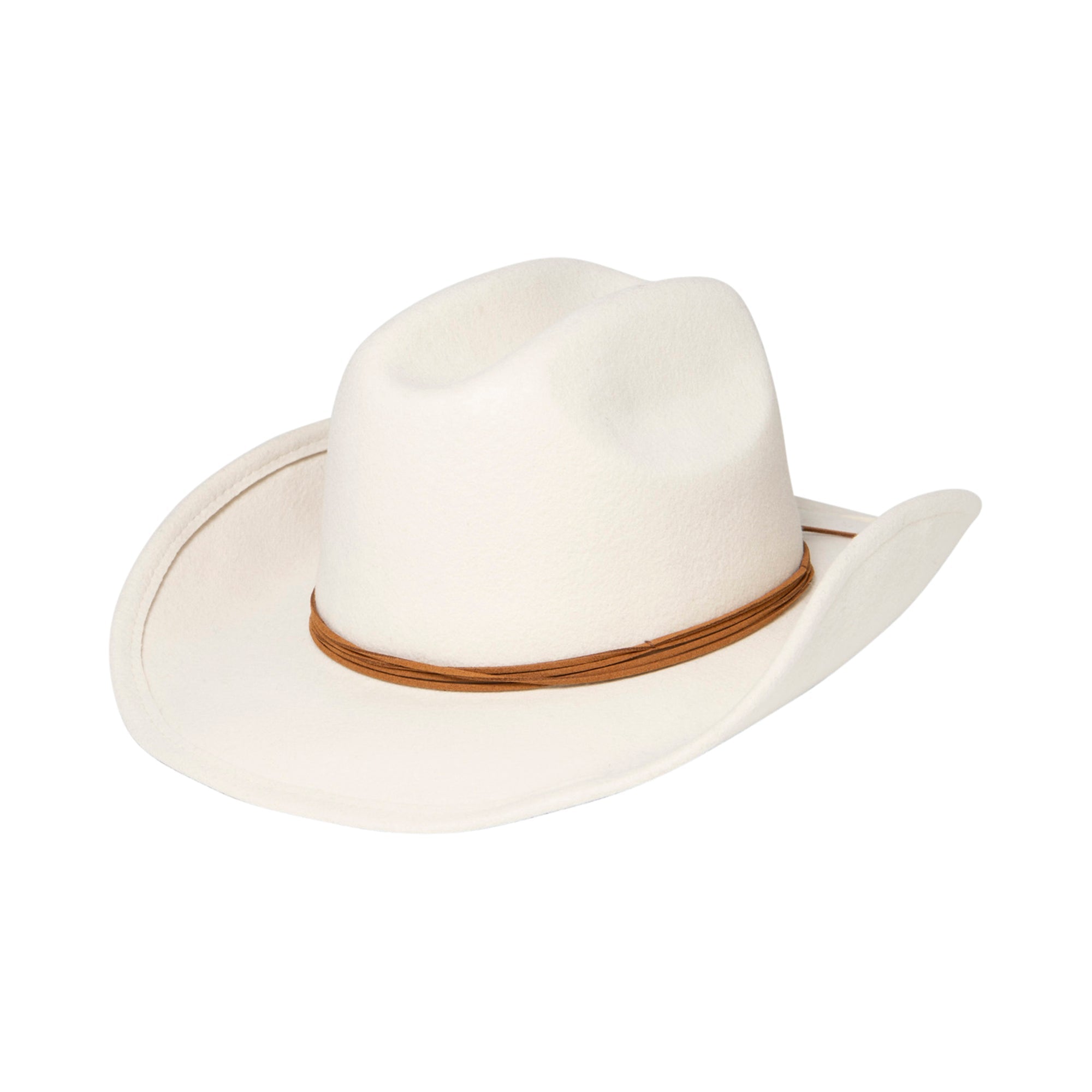 Women's Felt Cowboy Hat w/Twisted Faux Leather Band – San Diego Hat Company