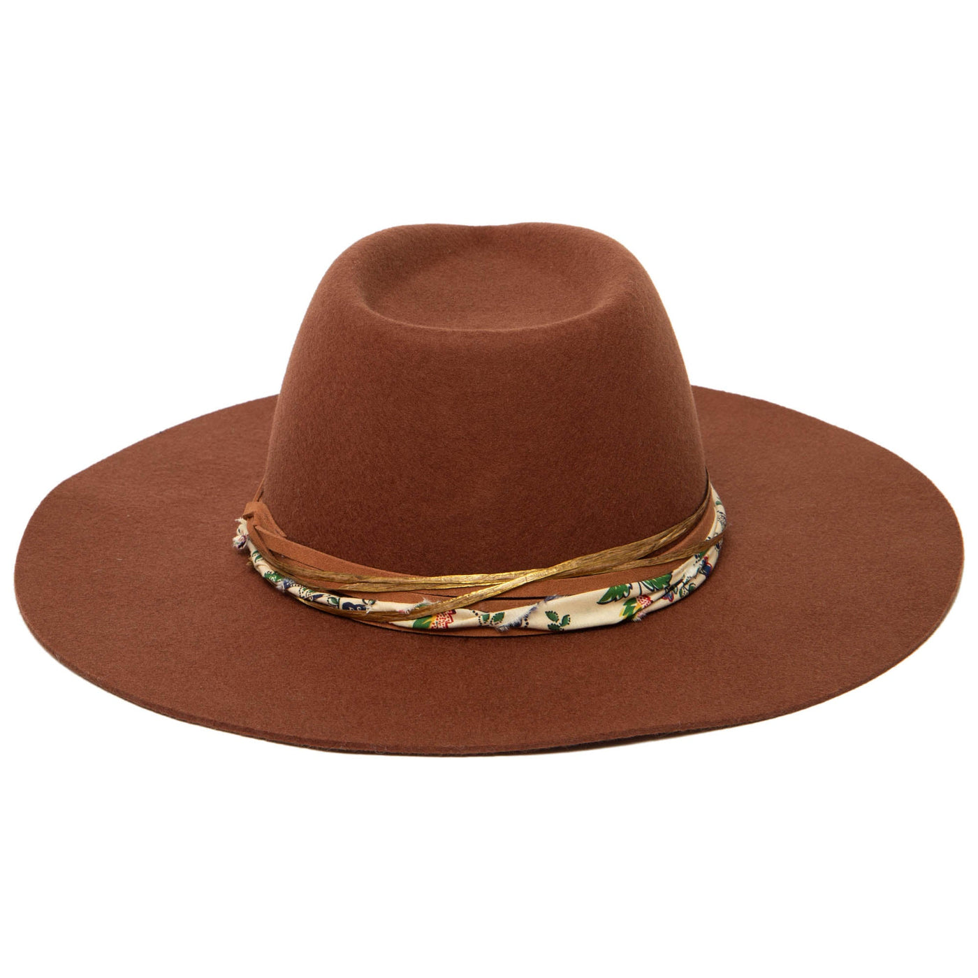 Farrah - Stiff Brim Fedora with Patterned Fabric Band-FEDORA-San Diego Hat Company