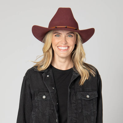 Jean - Cattleman's Crease Cowboy with Studded Leather Cording-COWBOY-San Diego Hat Company