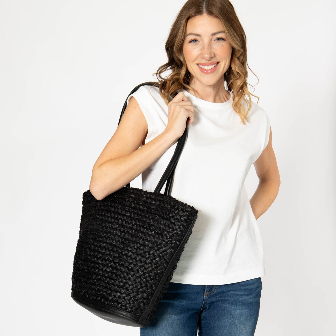 Maya - Raffia Structured Tote-TOTE-San Diego Hat Company