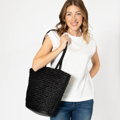 Maya - Raffia Structured Tote-TOTE-San Diego Hat Company