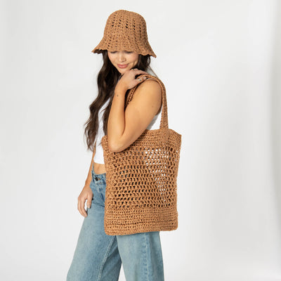 Ana - Open Crochet Tote-TOTE-San Diego Hat Company