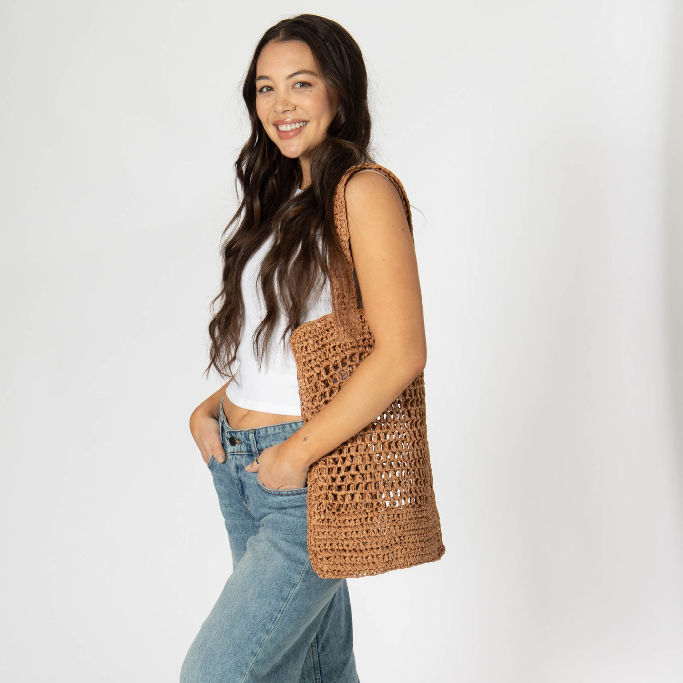 Ana - Open Crochet Tote-TOTE-San Diego Hat Company