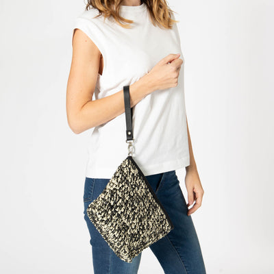 Julia - Black and White Zip Top Clutch-CLUTCH-San Diego Hat Company