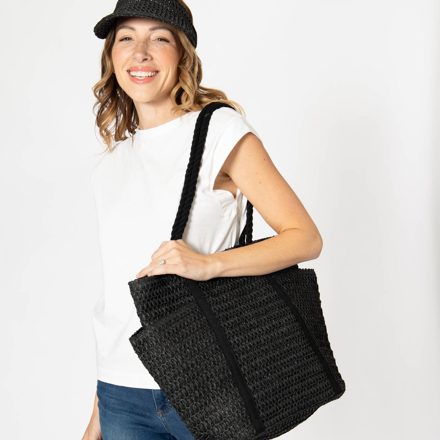 Cruz - Crochet Tote with Matching Visor-TOTE-San Diego Hat Company