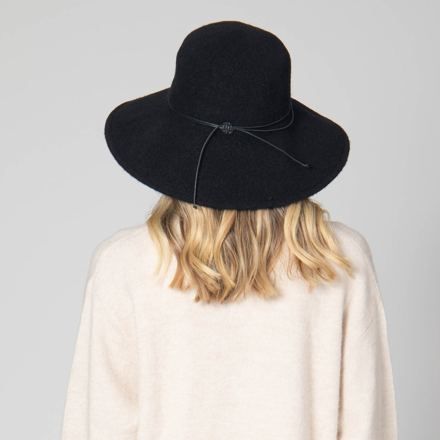 Park Lane - Wool Blend Floppy Hat with Leather Cording Trim-FLOPPY-San Diego Hat Company