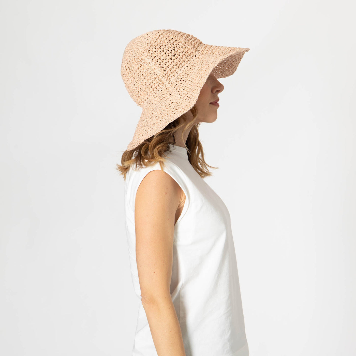 Women's Paper Crochet Floppy Bucket Hat-BUCKET-San Diego Hat Company