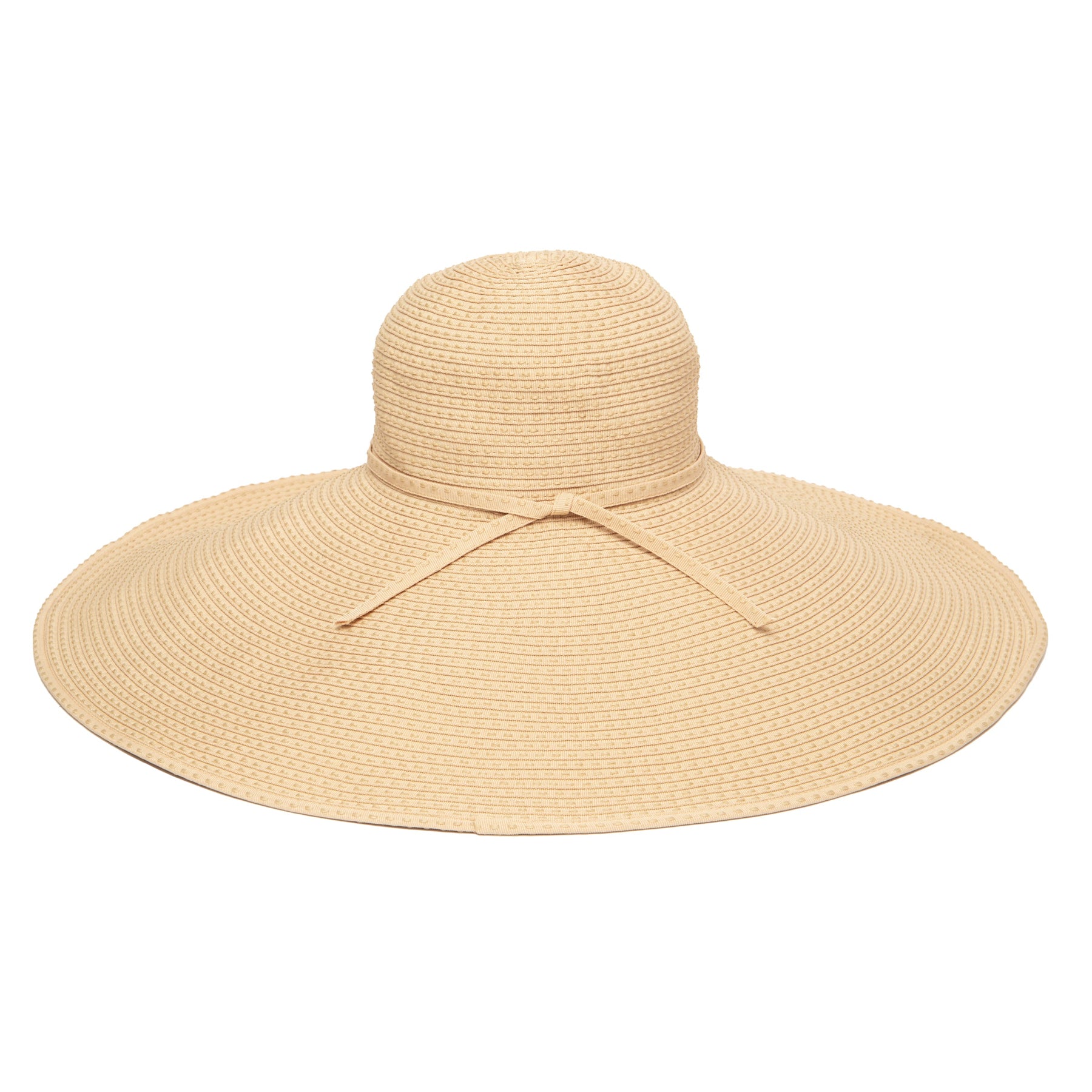 Women's Wide Brim Ribbon Floppy Hat with Ticking Fabric – San Diego Hat ...