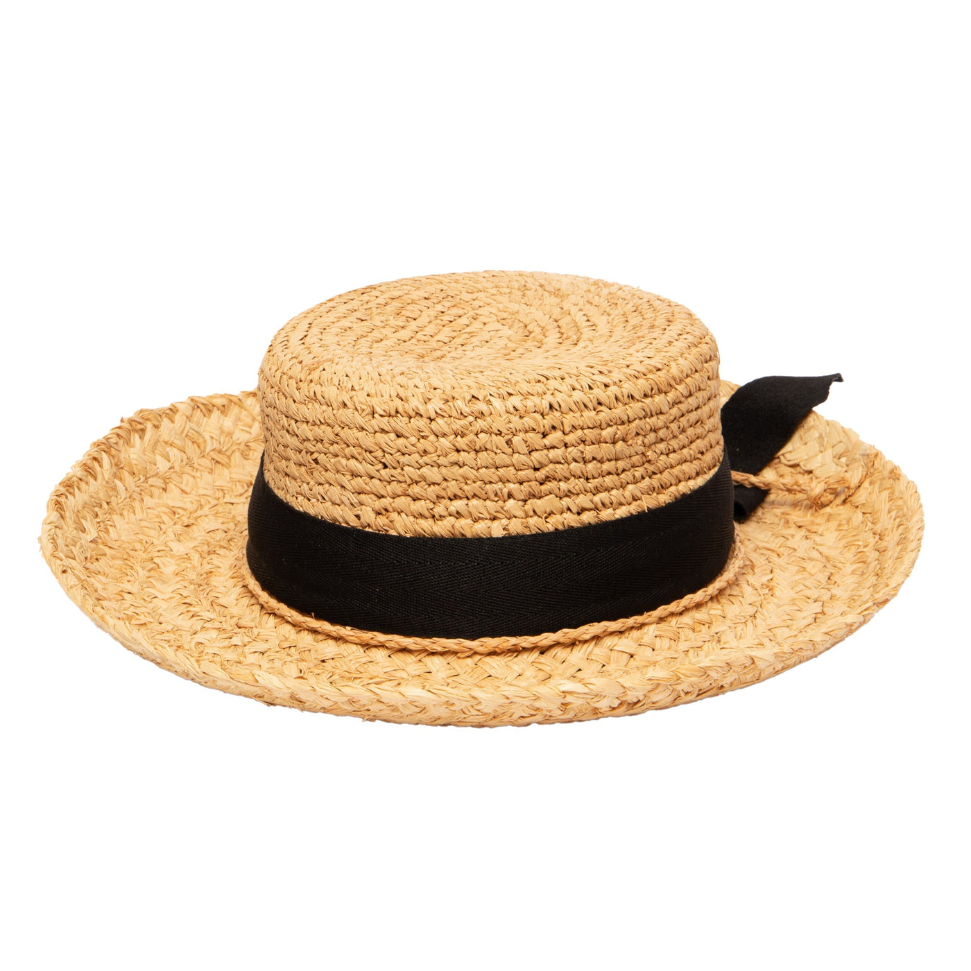 Kids' Raffia Hat With Ribbon (RHL9)-FEDORA-San Diego Hat Company