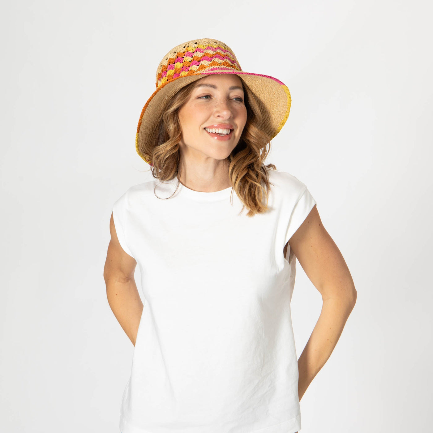 Viviana - Crochet & Braided Raffia Bucket Hat-BUCKET-San Diego Hat Company