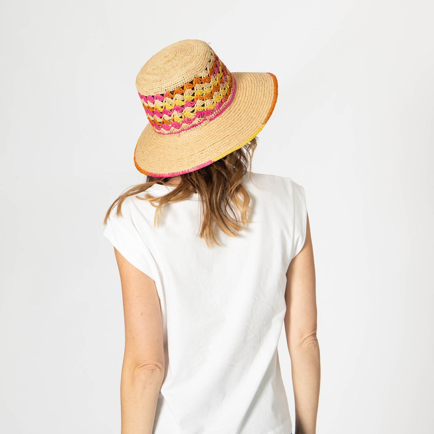 Viviana - Crochet & Braided Raffia Bucket Hat-BUCKET-San Diego Hat Company