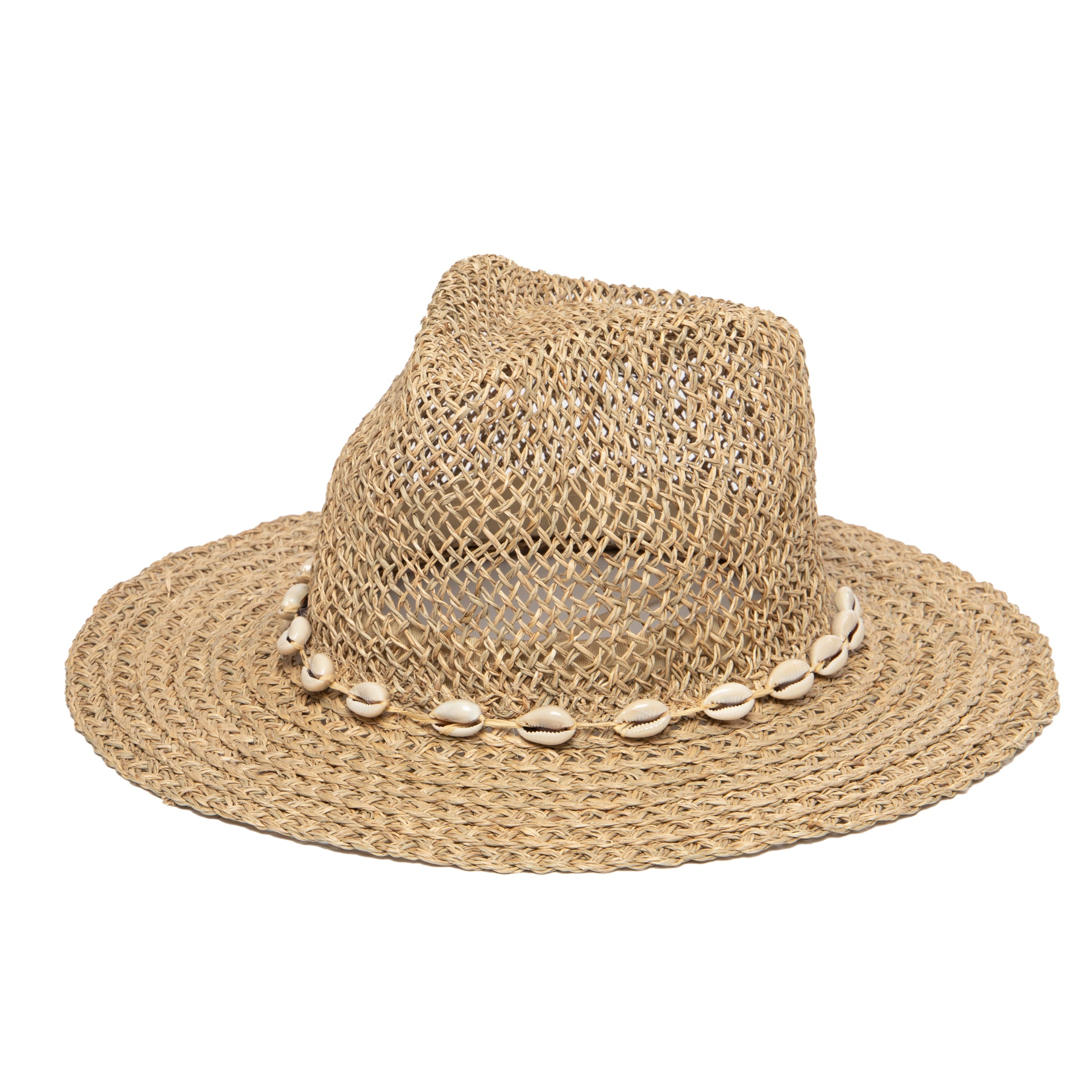 Women's Seagrass Fedora With Gold Plated Shell Band – San Diego Hat Company