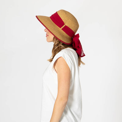 Brunch Date - Ultrabraid Face Saver With Chiffon Tie (UBM4480)-SUN BRIM-San Diego Hat Company